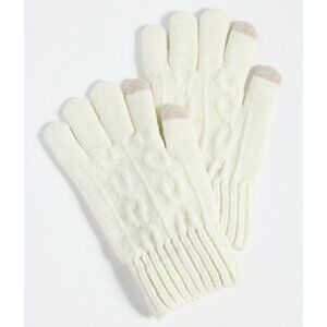 Hat Attack Frosty Touch Gloves in Ivory One Size Womens Smart Mittens